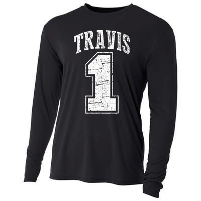 Travis Supporter Number 1 Vintage Travis Cooling Performance Long Sleeve Crew