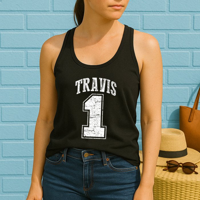 Travis Supporter Number 1 Vintage Travis Womens Tank Top