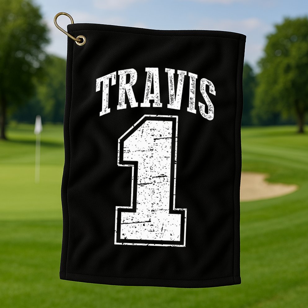 Travis Supporter Number 1 Vintage Travis Golf Towel
