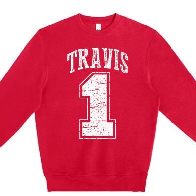 Travis Supporter Number 1 Vintage Travis Premium Crewneck Sweatshirt