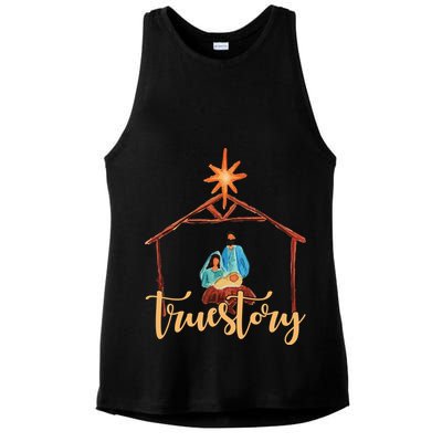 True Story Nativity Mary And Jesus Ladies PosiCharge Tri-Blend Wicking Tank