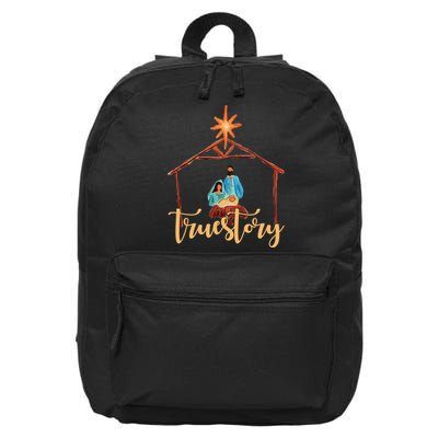 True Story Nativity Mary And Jesus 16 in Basic Backpack