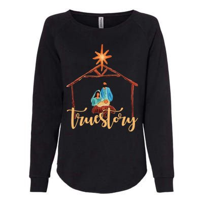 True Story Nativity Mary And Jesus Womens California Wash Sweatshirt