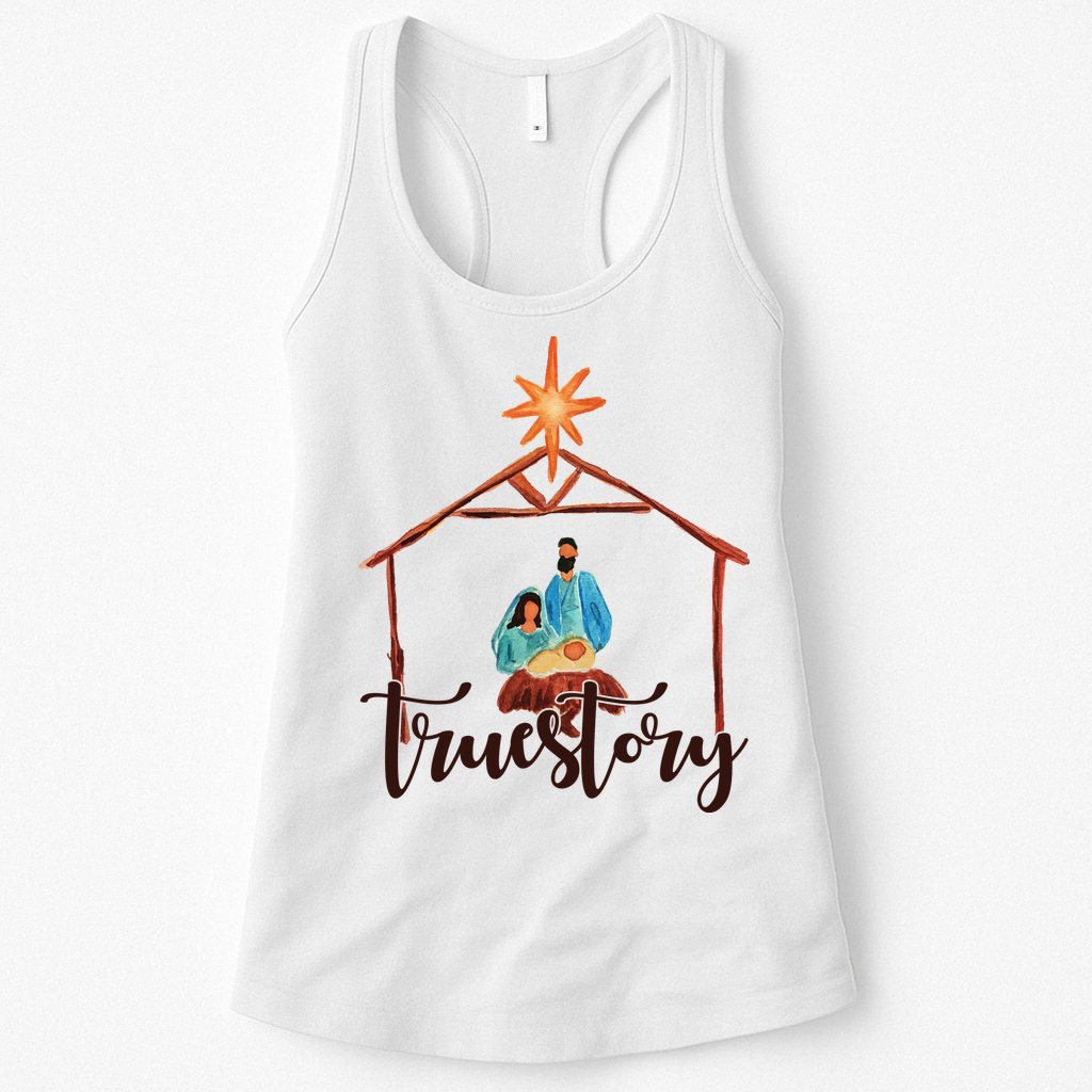 True Story Nativity Mary And Jesus Womens Tank Top