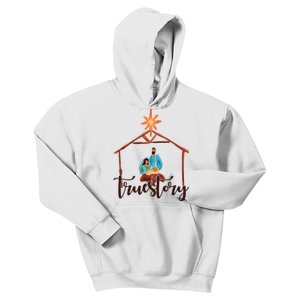 True Story Nativity Mary And Jesus Kids Hoodie