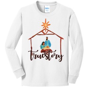 True Story Nativity Mary And Jesus Kids Long Sleeve Shirt