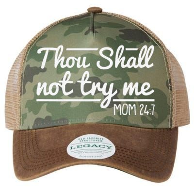 Thou Shall Not Try Me Mom 24 7 Mothers Day Legacy Tie Dye Trucker Hat