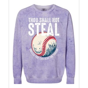 Thou Shall Not Steal Baseball Colorblast Crewneck Sweatshirt