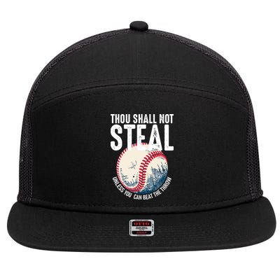 Thou Shall Not Steal Baseball 7 Panel Mesh Trucker Snapback Hat