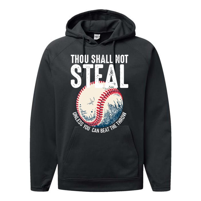 Thou Shall Not Steal Baseball Performance Fleece Hoodie