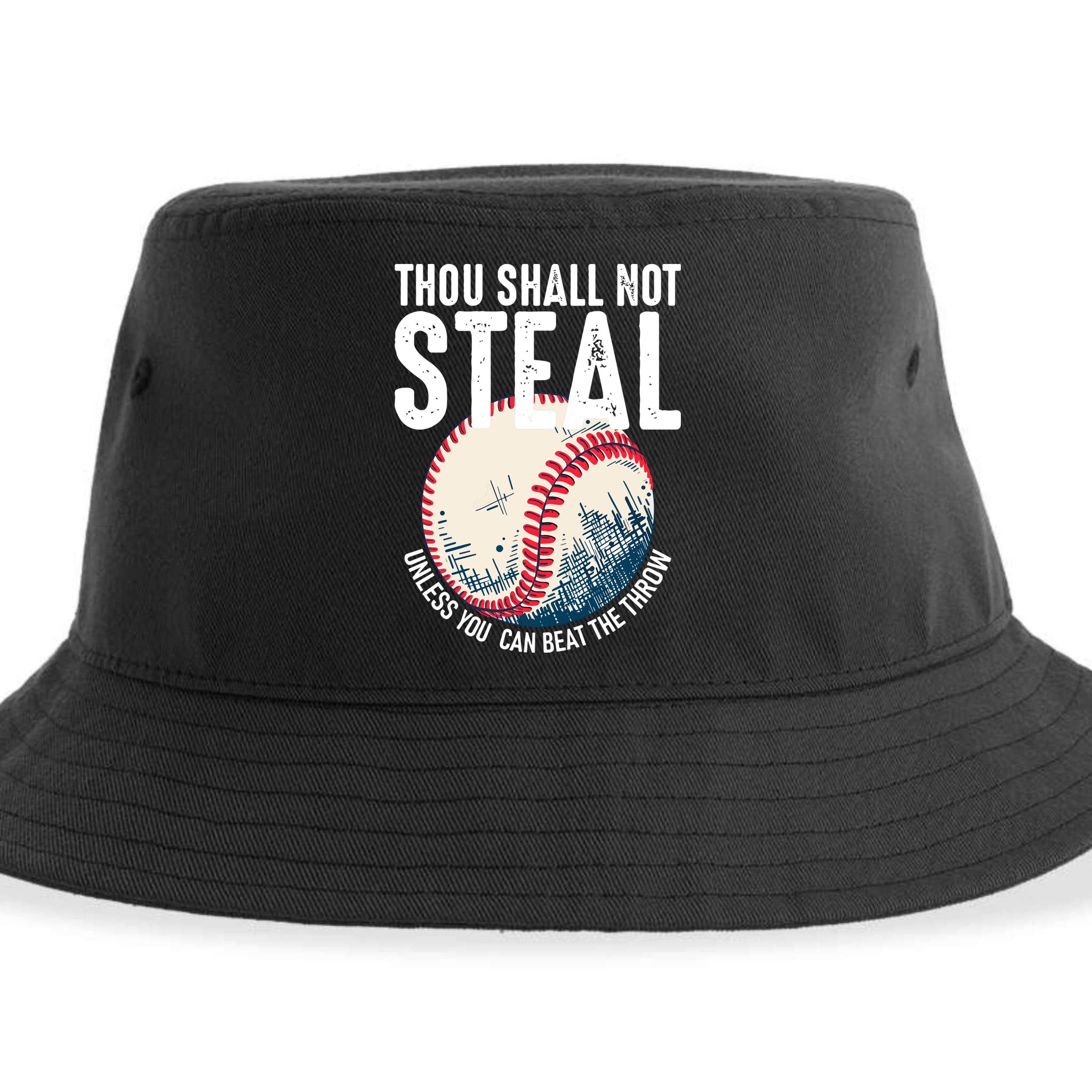 Thou Shall Not Steal Baseball Sustainable Bucket Hat