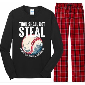 Thou Shall Not Steal Baseball Long Sleeve Pajama Set