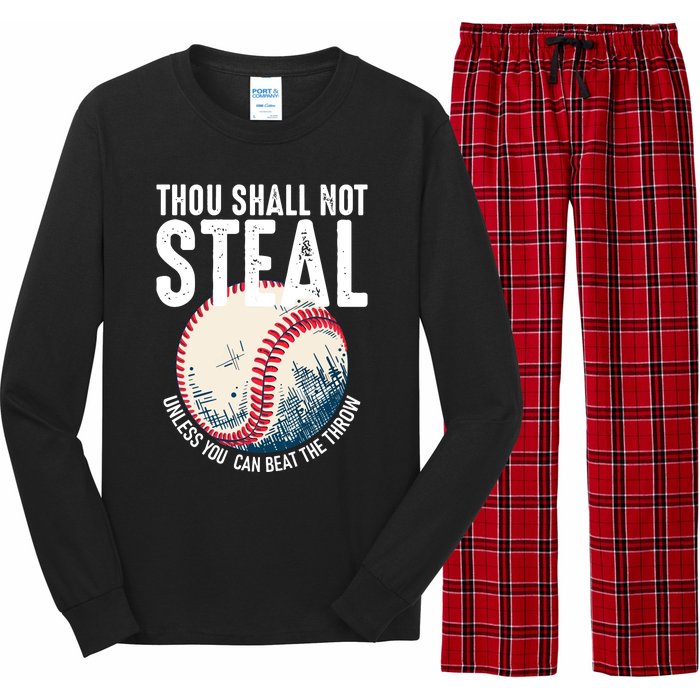 Thou Shall Not Steal Baseball Long Sleeve Pajama Set