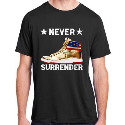 Trump Sneakers Never Surrender Pro Trump Adult ChromaSoft Performance T-Shirt