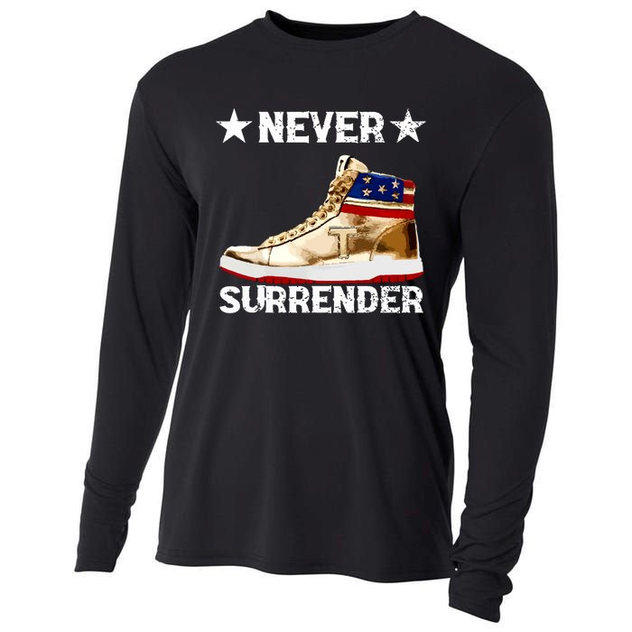 Trump Sneakers Never Surrender Pro Trump Cooling Performance Long Sleeve Crew