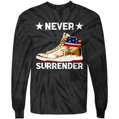 Trump Sneakers Never Surrender Pro Trump Tie-Dye Long Sleeve Shirt