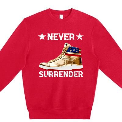 Trump Sneakers Never Surrender Pro Trump Premium Crewneck Sweatshirt