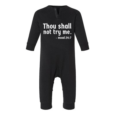 Thou Shall Not Try Me Women Graphic Cute Funny Infant Fleece One Piece