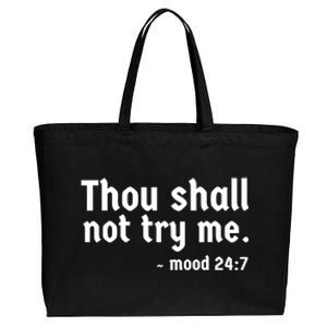 Thou Shall Not Try Me Women Graphic Cute Funny Cotton Canvas Jumbo Tote