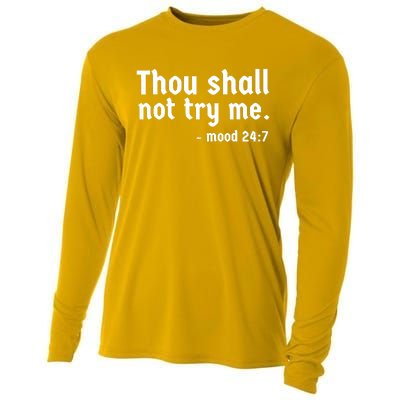 Thou Shall Not Try Me Women Graphic Cute Funny Cooling Performance Long Sleeve Crew