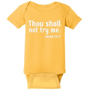 Thou Shall Not Try Me Women Graphic Cute Funny Baby Bodysuit