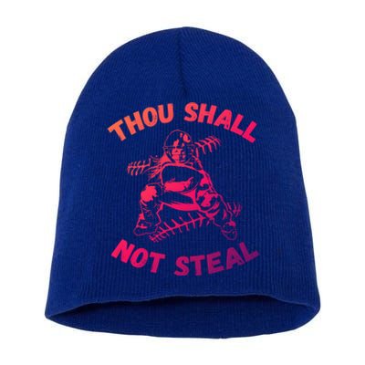 Thou Shall Not Steal Softball Or Baseball Gift Short Acrylic Beanie