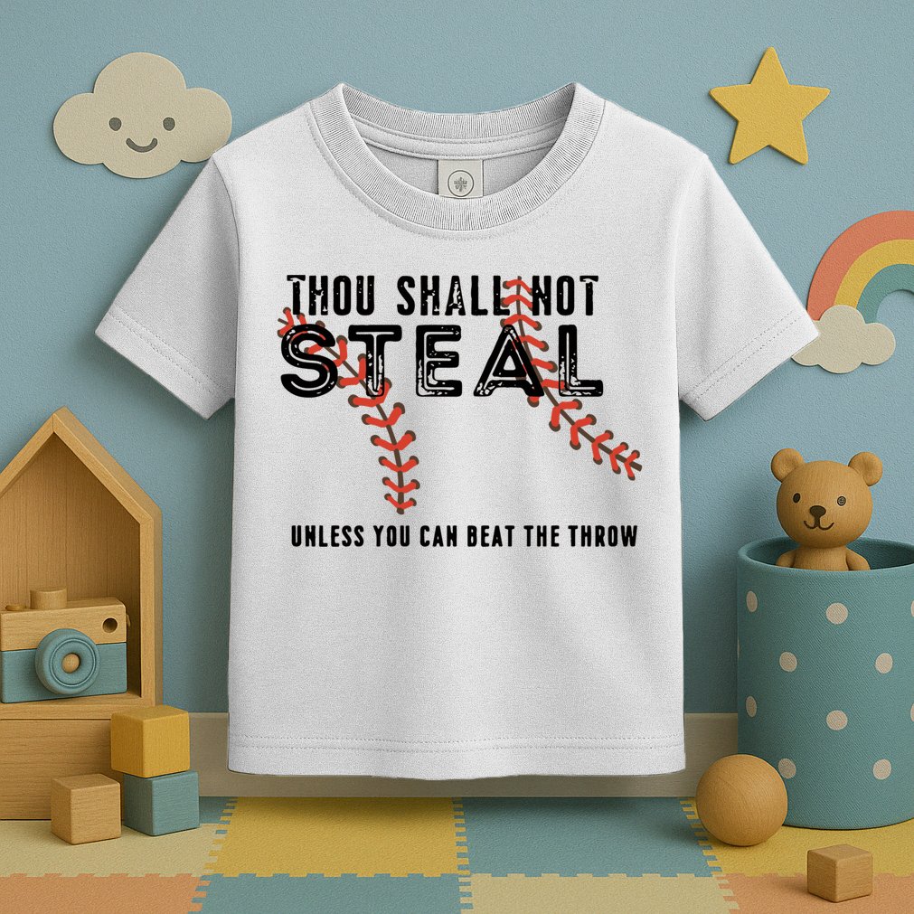 Thou Shall Not Steal Unless You Beat Throw Baseball Lover Gift Toddler T-Shirt