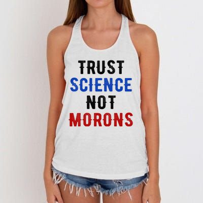 Trust Science Not Morons Women's Knotted Racerback Tank