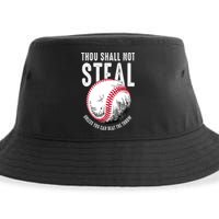 Thou Shall Not Steal Unless You Can Beat The Throw Baseball Sustainable Bucket Hat