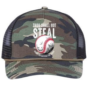 Thou Shall Not Steal Unless You Can Beat The Throw Baseball Retro Rope Trucker Hat Cap