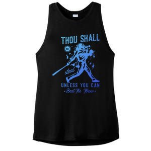 Thou Shall Not Steal Unless You Can Beat The Throw Baseball Gift Ladies PosiCharge Tri-Blend Wicking Tank