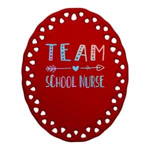 Team School Nurse Health Care Worker Medical Assistant Agent Funny Gift Ceramic Oval Ornament