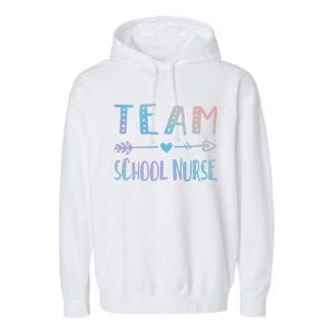 Team School Nurse Health Care Worker Medical Assistant Agent Funny Gift Garment-Dyed Fleece Hoodie