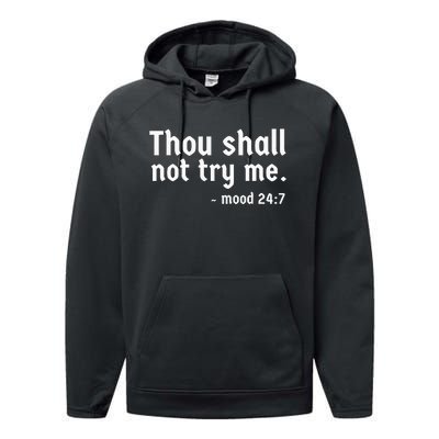 Thou Shall Not Try Me  Graphic Cute Funny Performance Fleece Hoodie