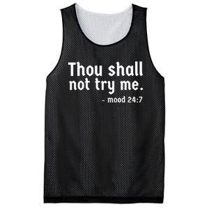 Thou Shall Not Try Me  Graphic Cute Funny Mesh Reversible Basketball Jersey Tank