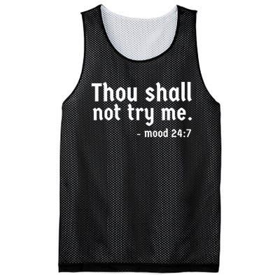 Thou Shall Not Try Me  Graphic Cute Funny Mesh Reversible Basketball Jersey Tank