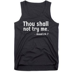 Thou Shall Not Try Me  Graphic Cute Funny Tank Top