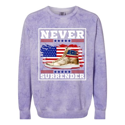 Trump Sneakers Never Surrender Colorblast Crewneck Sweatshirt