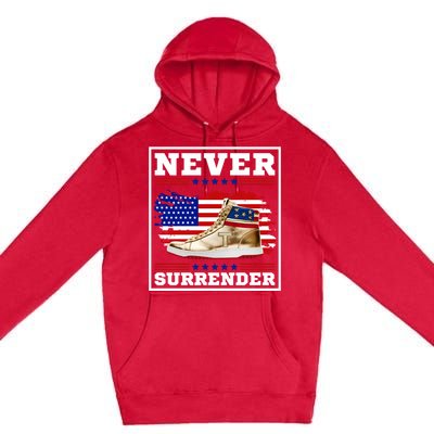 Trump Sneakers Never Surrender Premium Pullover Hoodie