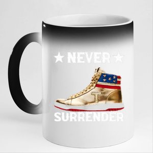 Trump Sneakers Never Surrender Pro Trump 11oz Black Color Changing Mug