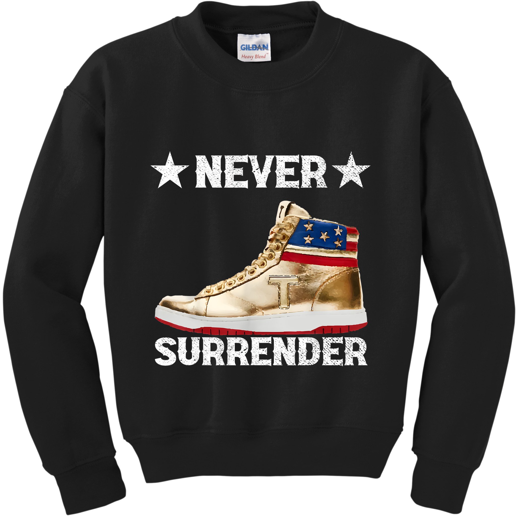 Trump Sneakers Never Surrender Pro Trump Kids Sweatshirt