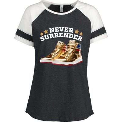 Trump Sneakers Never Surrender Enza Ladies Jersey Colorblock Tee