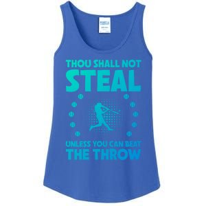 Thou Shall Not Steal Unless You Can Beat The Throw Baseball Gift Ladies Essential Tank