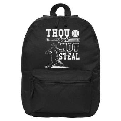 Thou Shalt Not Steal Pitcher Strikeout Baseball 16 in Basic Backpack
