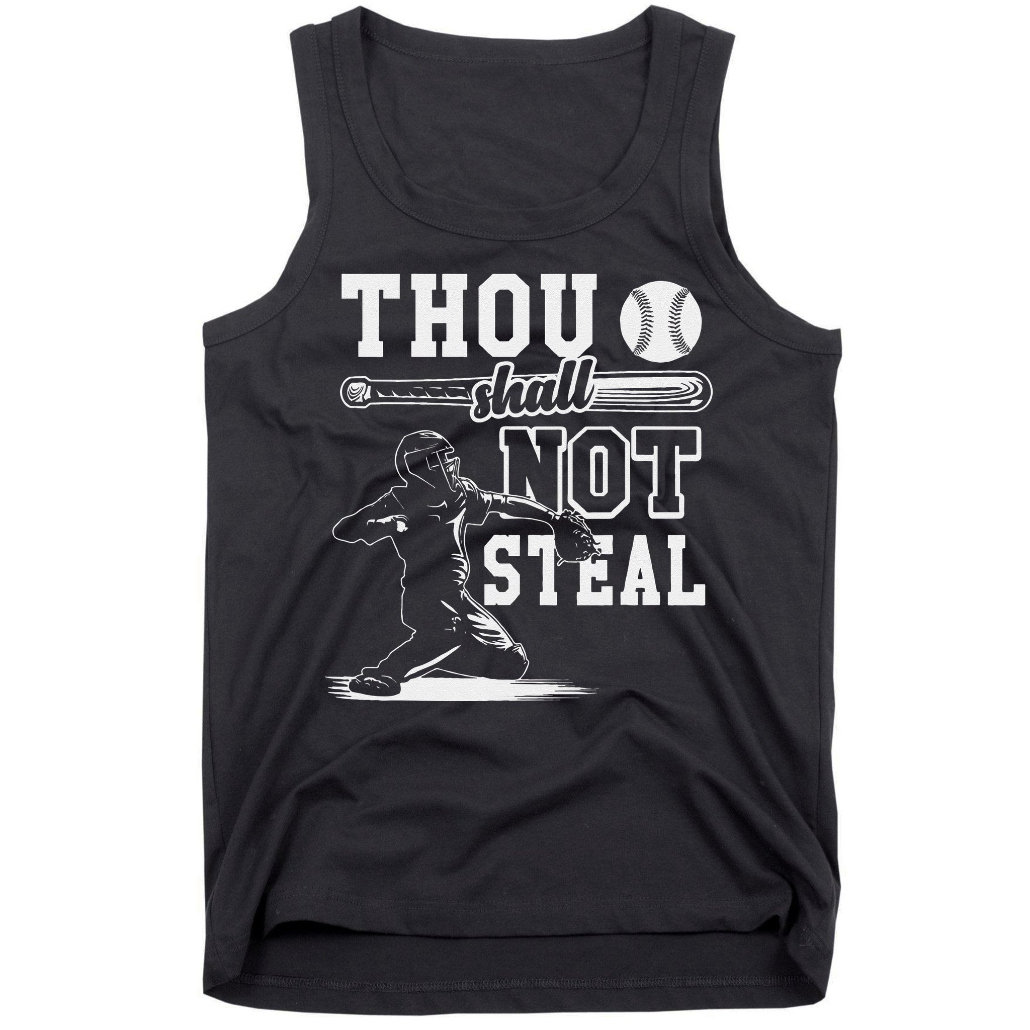 Thou Shalt Not Steal Pitcher Strikeout Baseball Tank Top