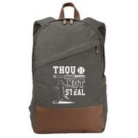 Thou Shalt Not Steal Pitcher Strikeout Baseball Cotton Canvas Backpack