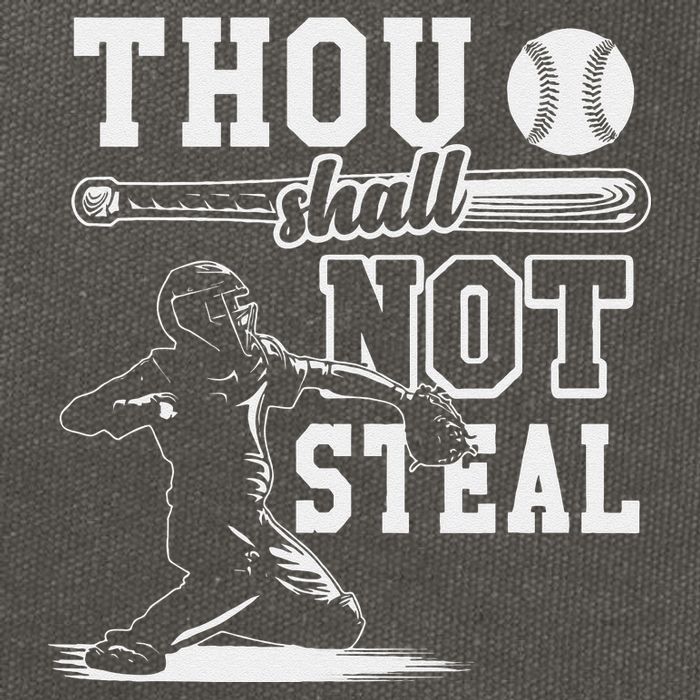 Thou Shalt Not Steal Pitcher Strikeout Baseball Cotton Canvas Backpack