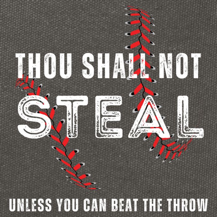 Thou Shall Not Steal Baseball Gift Cotton Canvas Backpack