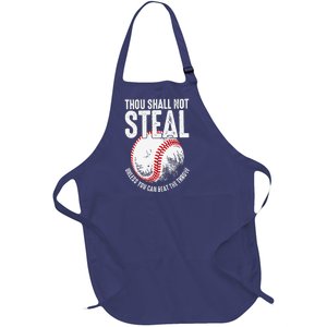 Thou Shall Not Steal Unless You Can Beat The Throw Baseball Full-Length Apron With Pockets