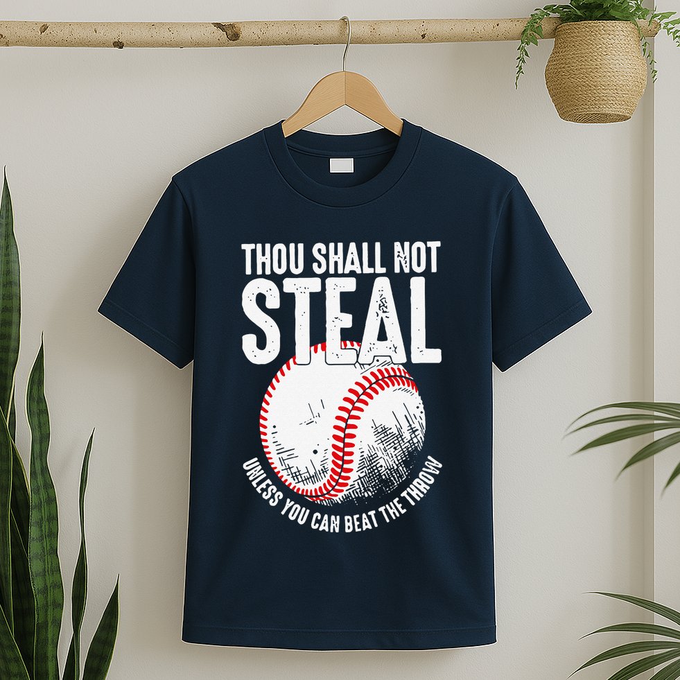 Thou Shall Not Steal Unless You Can Beat The Throw Baseball T-Shirt